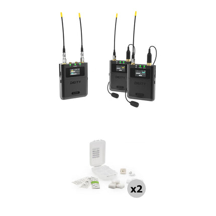 Deity Microphones Theos Digital Sistema Inalámbrico Lavalier Omni 2 Personas 8h Batería 300m Alcance Kit Blanco