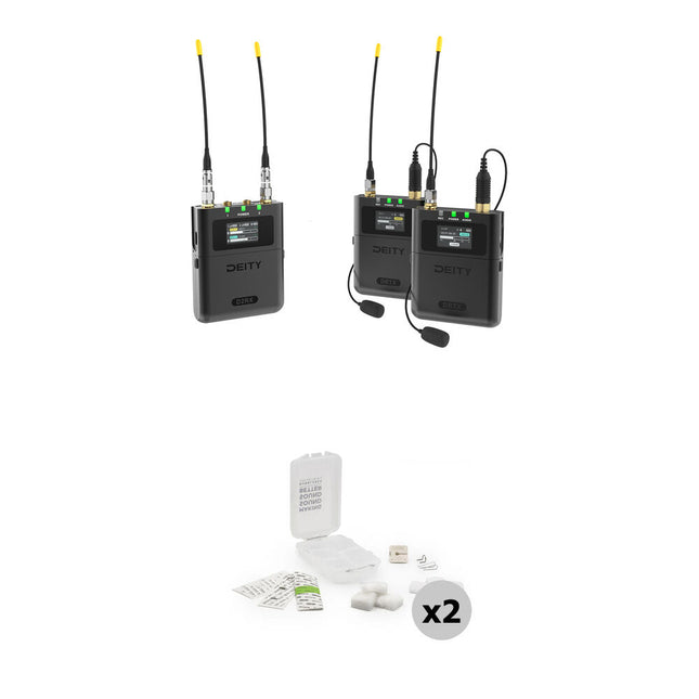 Deity Microphones Theos Digital Sistema Inalámbrico Lavalier Omni 2 Personas 8h Batería 300m Alcance Kit Blanco