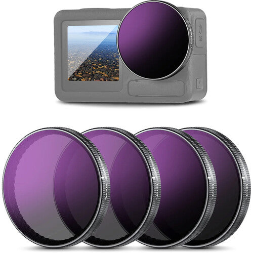 Neewer ND/PL 4-Filter Set para DJI Osmo Action 3 4 5 Pro filtros ND8 ND64