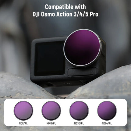 Neewer ND/PL 4-Filter Set para DJI Osmo Action 3 4 5 Pro filtros ND8 ND64