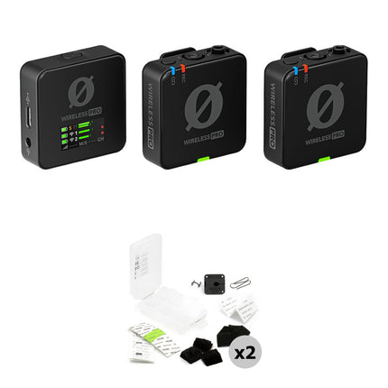 RODE Wireless PRO Sistema de Micrófono Inalámbrico para 2 Personas con Kits de Ocultación Negro