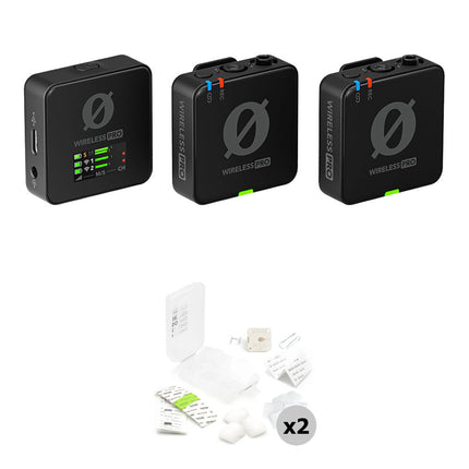 RODE Wireless PRO Sistema de Micrófono Inalámbrico 2 Personas con Kits Blancos para Ocultar Micrófonos