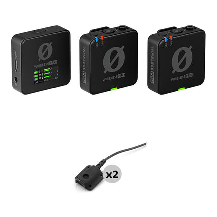 RODE Wireless PRO Sistema de Micrófono Inalámbrico para 2 Personas con Grabadora y 2 Lavaliers Negros