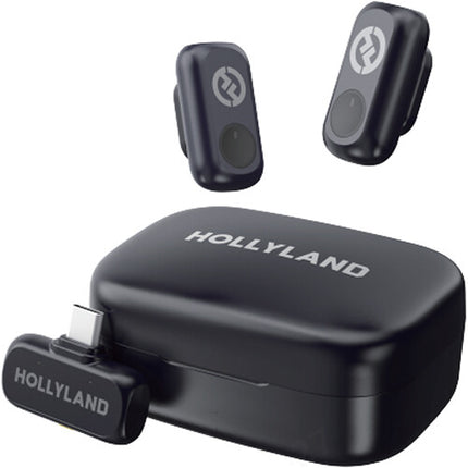Hollyland LARK A1 Duo sistema de micrófono inalámbrico 2 personas con USB-C 9 horas batería 650 pies alcance
