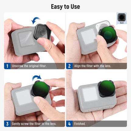 Neewer FL-GP23 Filtro Polarizador Circular para GoPro HERO13 a 9 con Estuche y Paño de Limpieza