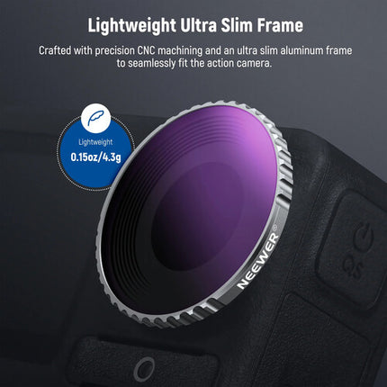 Set de 4 Filtros ND Neewer FL-B04 para DJI Action 4 5 Pro ND8 ND64