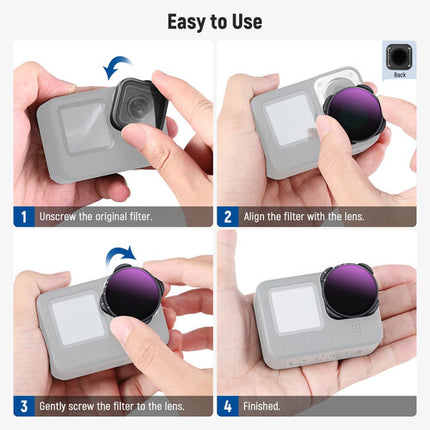 Neewer VND4-32 & VND64-512 Filtros Variables ND para GoPro HERO 9-13 con Estuche