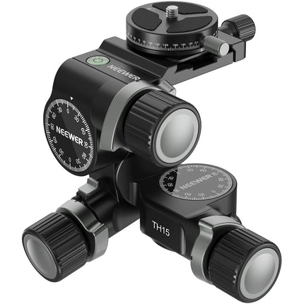 Neewer TH15 Cabezal de Trípode Preciso 13.2 lb 5.5" 3 Vías