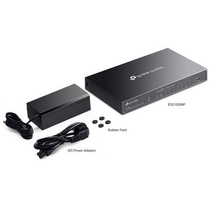 TP-Link Omada ES210GMP Switch de Red Gestionado 8 Puertos PoE+ 123W