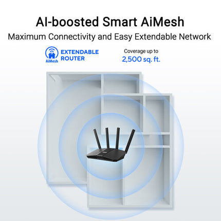 ASUS RT-BE82U BE6500 Router Inalámbrico Dual-Band Wi-Fi 7 6452 Mb/s 2.5G