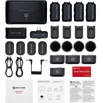 Hollyland LARK MAX 2 Combo Micrófono Inalámbrico 4 Personas 48 kHz 11 Horas Batería