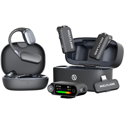 Hollyland LARK MAX 2 Sistema de Micrófono Inalámbrico para 2 con Auriculares y Batería de 11 Horas