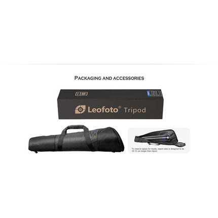 Leofoto LM-324CLX trípode de fibra de carbono 4 secciones 55 lb con cabeza de bola LH-55LR y estuche de transporte