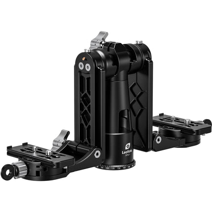 Leofoto DPG-1 Cabezal Cardán Doble para Dos Cámaras con Placas de Liberación Rápida