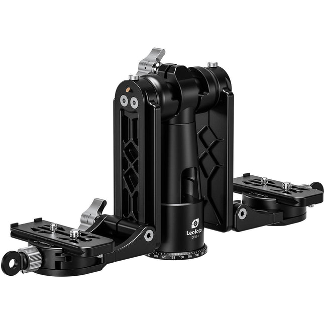 Leofoto DPG-1 Cabezal Cardán Doble para Dos Cámaras con Placas de Liberación Rápida