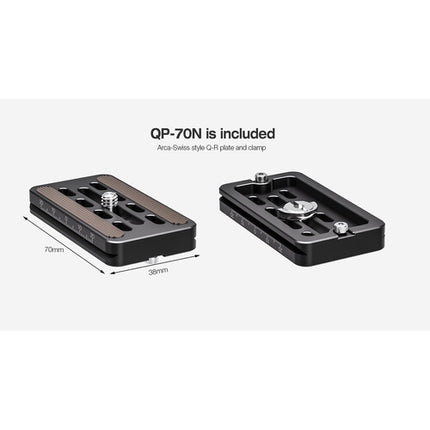 Leofoto GR-2 Adaptador Giratorio para Trípode con Base 360° y Placa Rápida 70mm