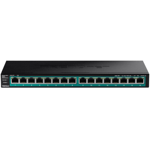 TRENDnet TPE-TG161H Switch de Red 16 Puertos Gigabit PoE+ 120W Rackmount