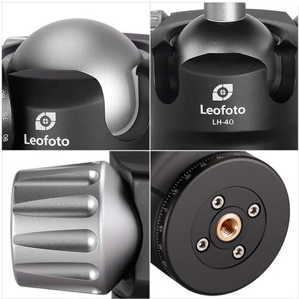 Leofoto LS-323CX trípode carbono con cabeza de bola LH-40 capacidad 20kg altura 7.6-63.4 pulgadas