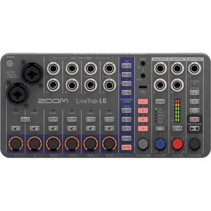 Zoom LiveTrak L-6 Mezclador Digital portátil 6 Canales Multitrack USB