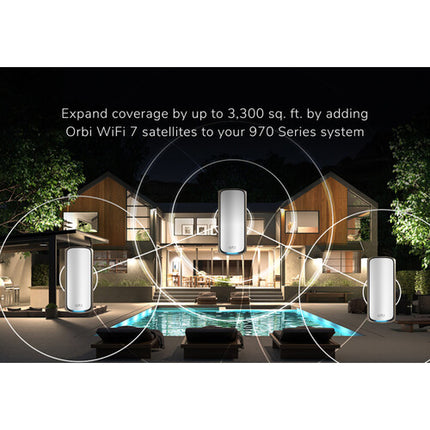 Netgear Orbi 970 BE27000 Satélite Wi-Fi Quad Banda 27 Gb/s 3300 m²