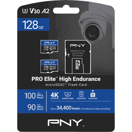 PNY 128GB PRO Elite High Endurance tarjeta microSDXC UHS-I V30 2-Pack
