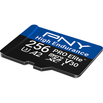 PNY 256GB PRO Elite High Endurance microSDXC Tarjeta Memoria con Adaptador SD y Velocidad 100MB/s