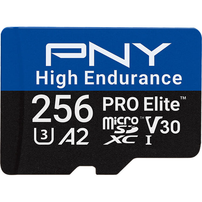 PNY 256GB PRO Elite High Endurance microSDXC Tarjeta Memoria con Adaptador SD y Velocidad 100MB/s
