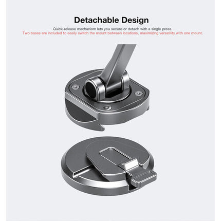 Leofoto Soporte Magnético para Móvil Coche Plateado Acero CNC