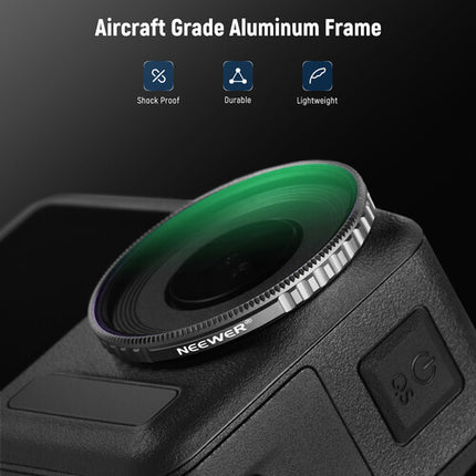 Neewer FL-A12 4 Filtros para DJI Osmo Action 4 y 5 Pro CPL ND8 ND16 ND32 con Estuche