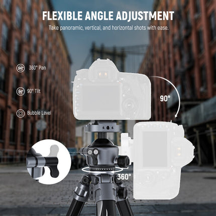 Neewer LT07 Trípode de Viaje de Aluminio con Cabezal Esférico 4 Secciones 61.6 pulgadas