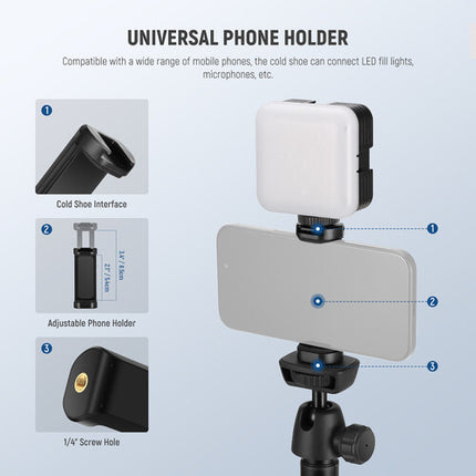 Neewer TS05 Trípode para Smartphone con Control Remoto Bluetooth y altura ajustable 14.7 a 62.9 pulgadas