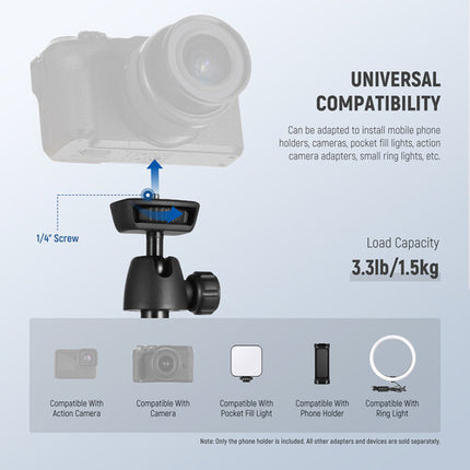 Neewer TS05 Trípode para Smartphone con Control Remoto Bluetooth y altura ajustable 14.7 a 62.9 pulgadas