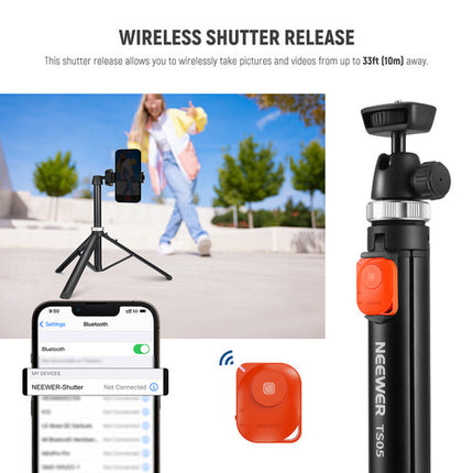Neewer TS05 Trípode para Smartphone con Control Remoto Bluetooth y altura ajustable 14.7 a 62.9 pulgadas