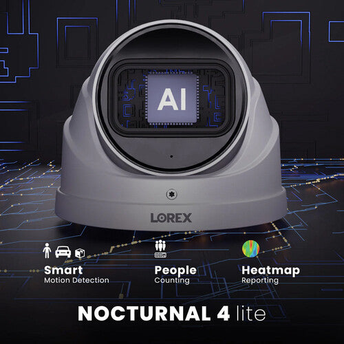 Lorex LNE95MDW N4 Lite Nocturnal Cámara Exterior 4K UHD 131ft Visión Nocturna