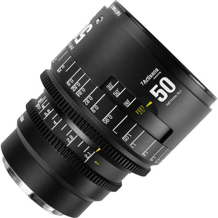 7Artisans INFINTE 50mm T2.1 Objetivo Cine Full Frame 46.8° FOV ARRI PL Negro