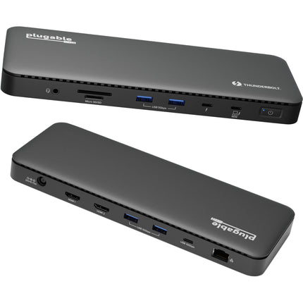 Plugable 13 en 1 Dock Thunderbolt 4 con 2 HDMI y Ethernet Negro