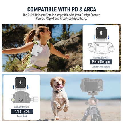 Neewer GM41 Cabezal Esférico Bajo Perfil para Trípode Capacidad 10 kg Arca-Type QR