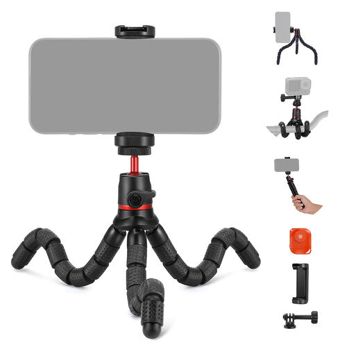 Neewer T72 Mini Trípode Flexible para Cámara con Mando y Soporte para Teléfono