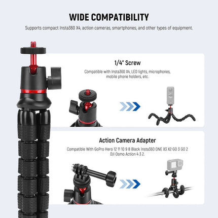 Neewer T72 Mini Trípode Flexible para Cámara con Mando y Soporte para Teléfono