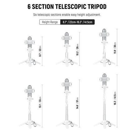 Neewer P15 Palo Selfie Plegable Trípode con Control Bluetooth 33' Alcance Ajuste 9 a 15"