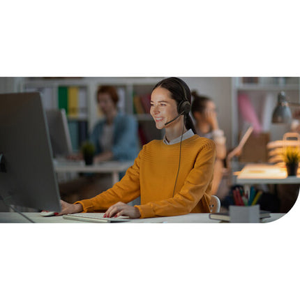 Yealink UH35 Mono Auriculares USB Monoaural con Micrófonos Dual Cancelación de Ruido y Control de Llamadas