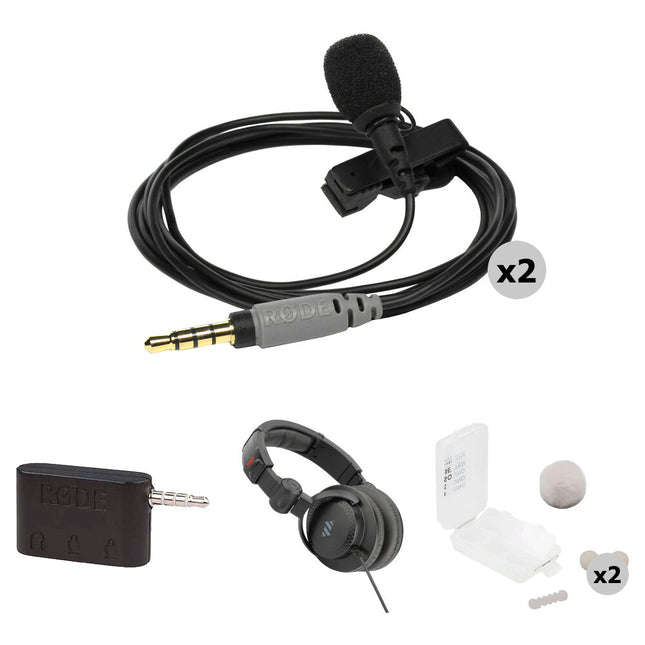 RODE smartLav+ Kit Lavalier para Entrevistas con 2 Micrófonos y Auriculares