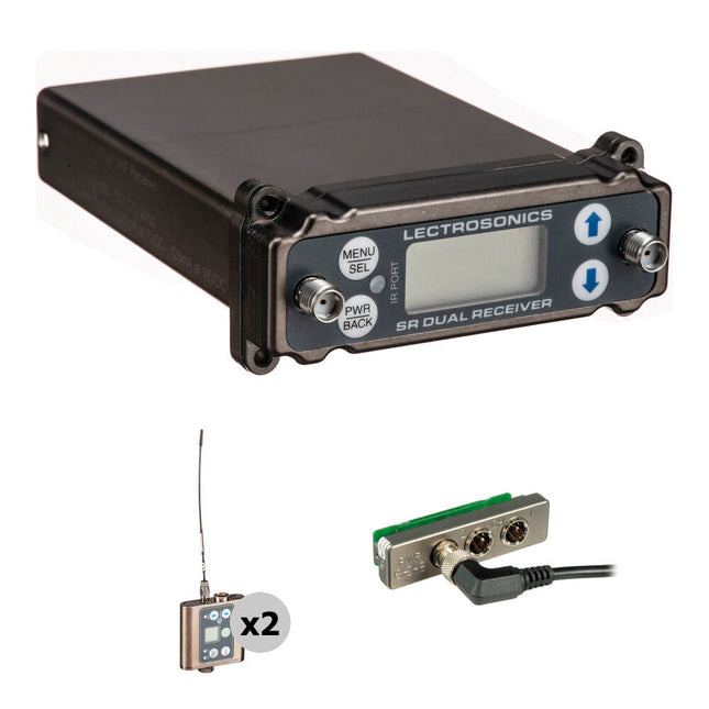 Lectrosonics SRc Receptor Dual Canal con 2 Transmisores SMDWB y Kit Adaptador A1 470-537 MHz