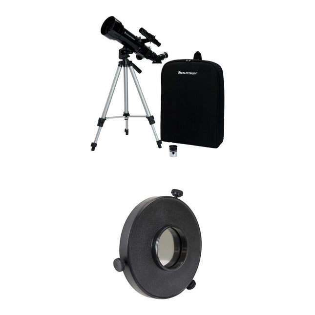Celestron Travel Scope 70mm f/5.7 Telescopio Refractor Kit con Filtro Solar Seguro