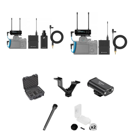 Sennheiser EW-DP Sistema Micrófono Digital Inalámbrico para Cámara con 2 Lavalier y Kits Negros Outdoor