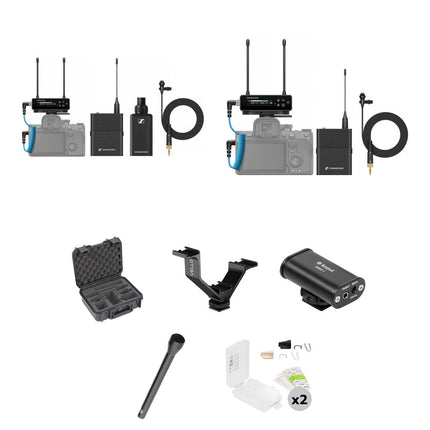 Sennheiser EW-DP Sistema Micrófono Digital Inalámbrico para Dos con Kits Ocultos y Estuche Impermeable