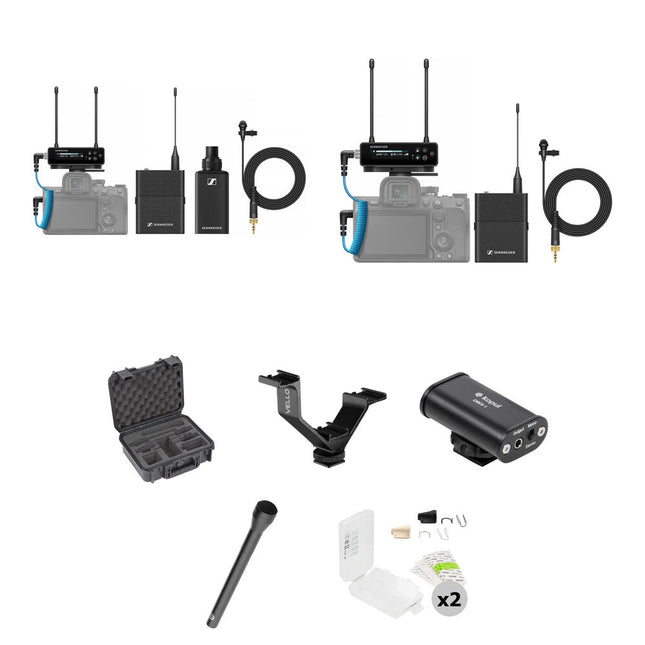Sennheiser EW-DP Sistema Micrófono Digital Inalámbrico para Dos con Kits Ocultos y Estuche Impermeable
