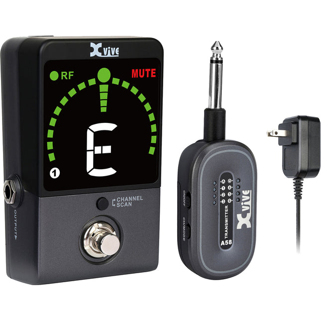 Xvive Audio P58 Sistema Pedal Inalámbrico Guitarra con Afinador 5.8 GHz 100 pies alcance