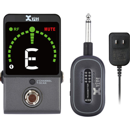 Xvive Audio P58 Sistema Pedal Inalámbrico Guitarra con Afinador 5.8 GHz 100 pies alcance
