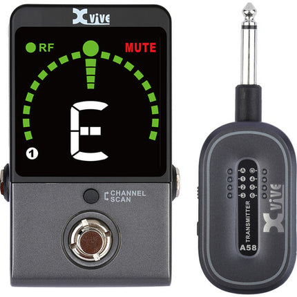 Xvive Audio P58 Sistema Pedal Inalámbrico Guitarra con Afinador 5.8 GHz 100 pies alcance